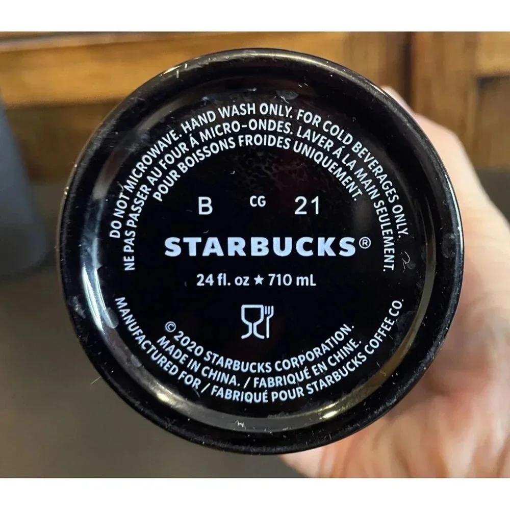 Starbucks 2020 Gradient Green Black‎ Tumbler With Straw 24 Oz Stainless Steel